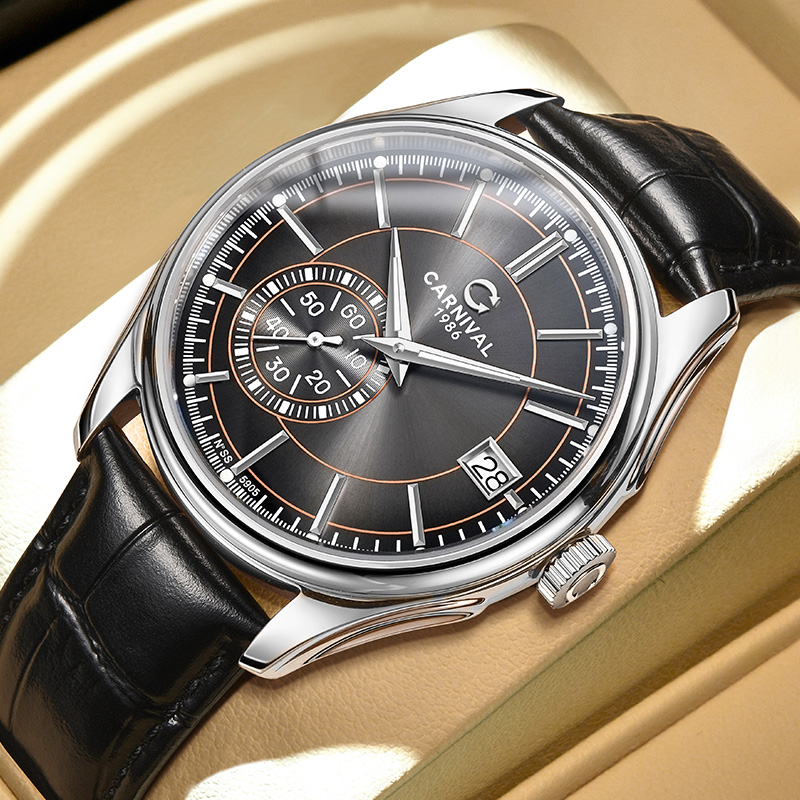 Luxury Watch Second Hand - Montre automatique CARNIVAL à cadran gris,