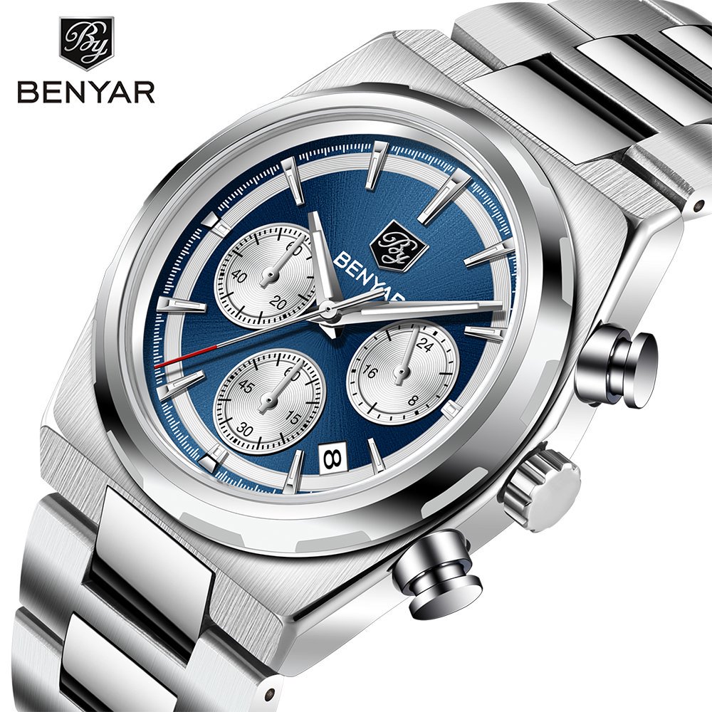 Luxury Watch Second Hand - BENYAR 40MM montre à Quartz multifonctionnelle