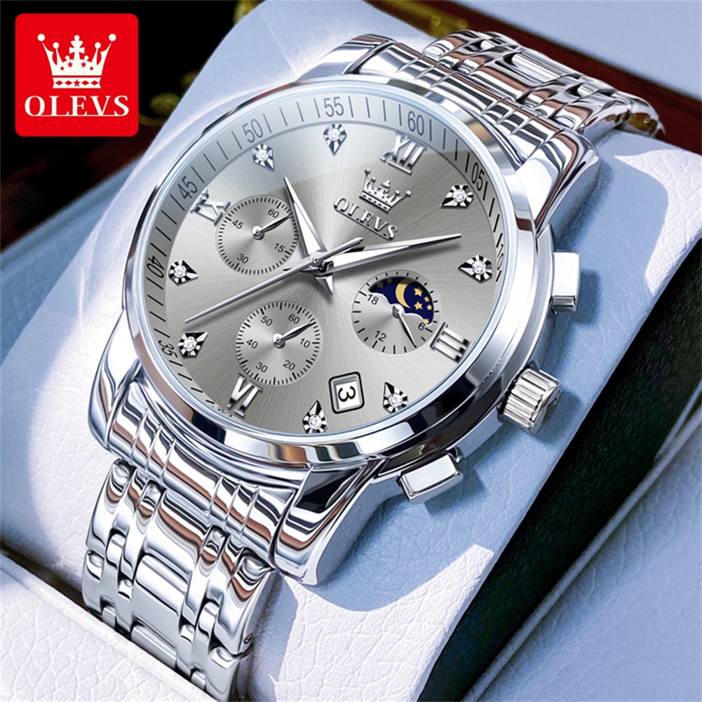 OLEVS 2858 montre à Quartz pou - Luxury Watch Moon Phase avis et prix