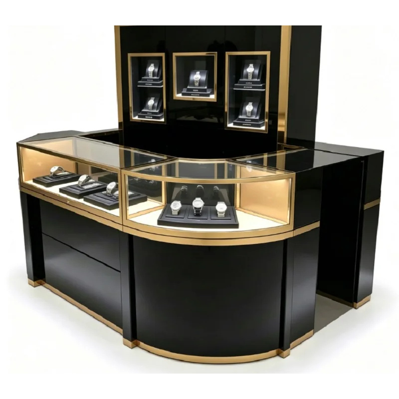 Vitrine d'angle en verre éléga - Luxury Watch Boutique avis et prix