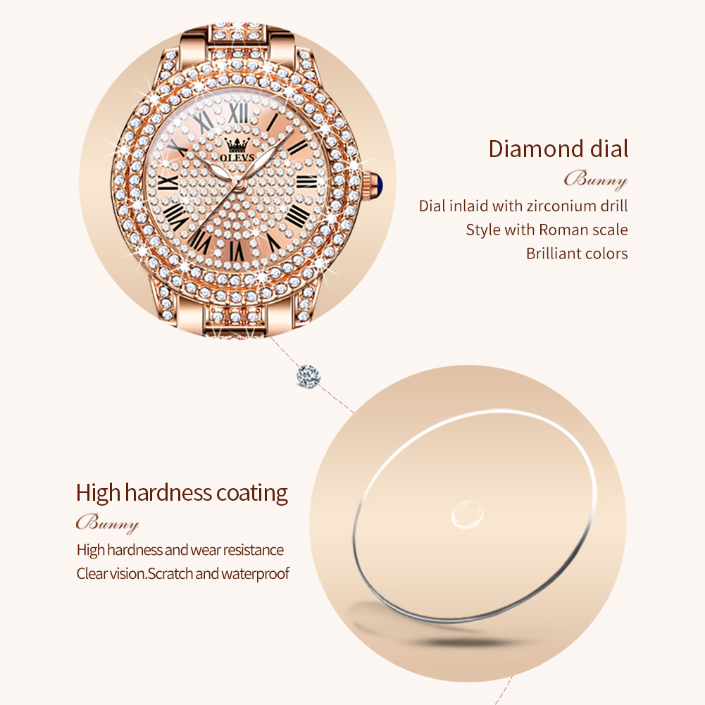 OLEVS 9943 luxe tout diamant m - Lux Watch avis et prix
