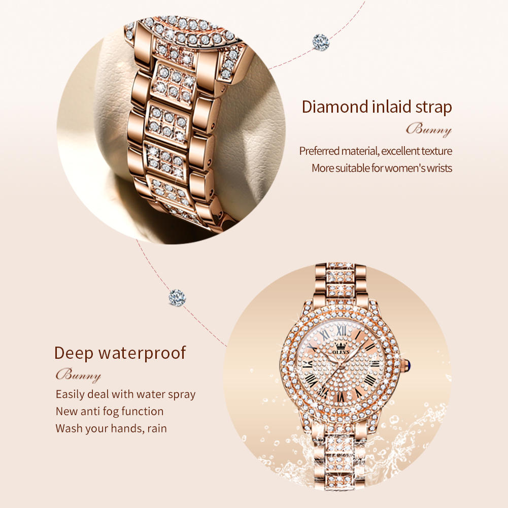 OLEVS 9943 luxe tout diamant m - Lux Watch avis et prix